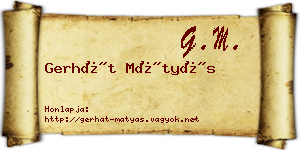 Gerhát Mátyás névjegykártya